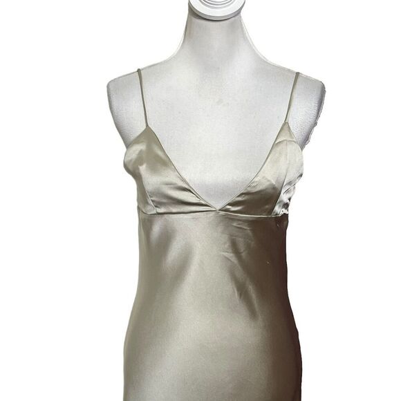 Zara NWT Satin Slip Dress Women’s Size Medium Gold Midi Camisole Style - Picture 2 of 9